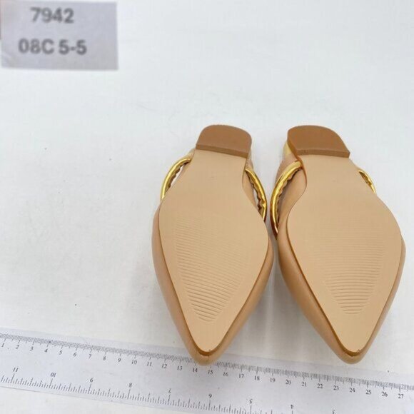 Women Comfortable Closed Pointed Toe Flat Mule Strappy Slip On Sandal Backless - Picture 7 of 8